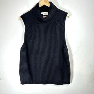 ba&sh Fadel Wool Cashmere Black Sweater Vest Woman’s 6 GUC